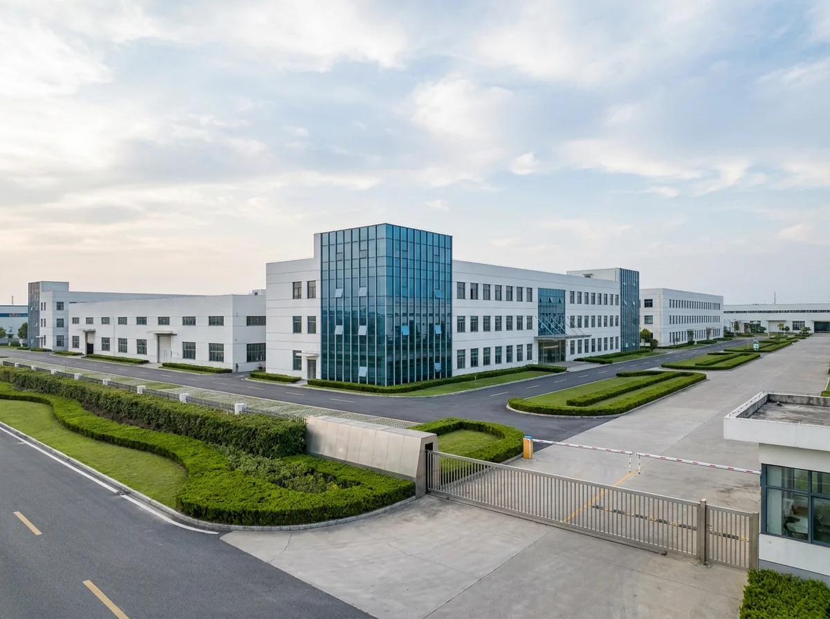 Sunteam Group manufacturing facility exterior backing the SmartMowBot robotic mower factory