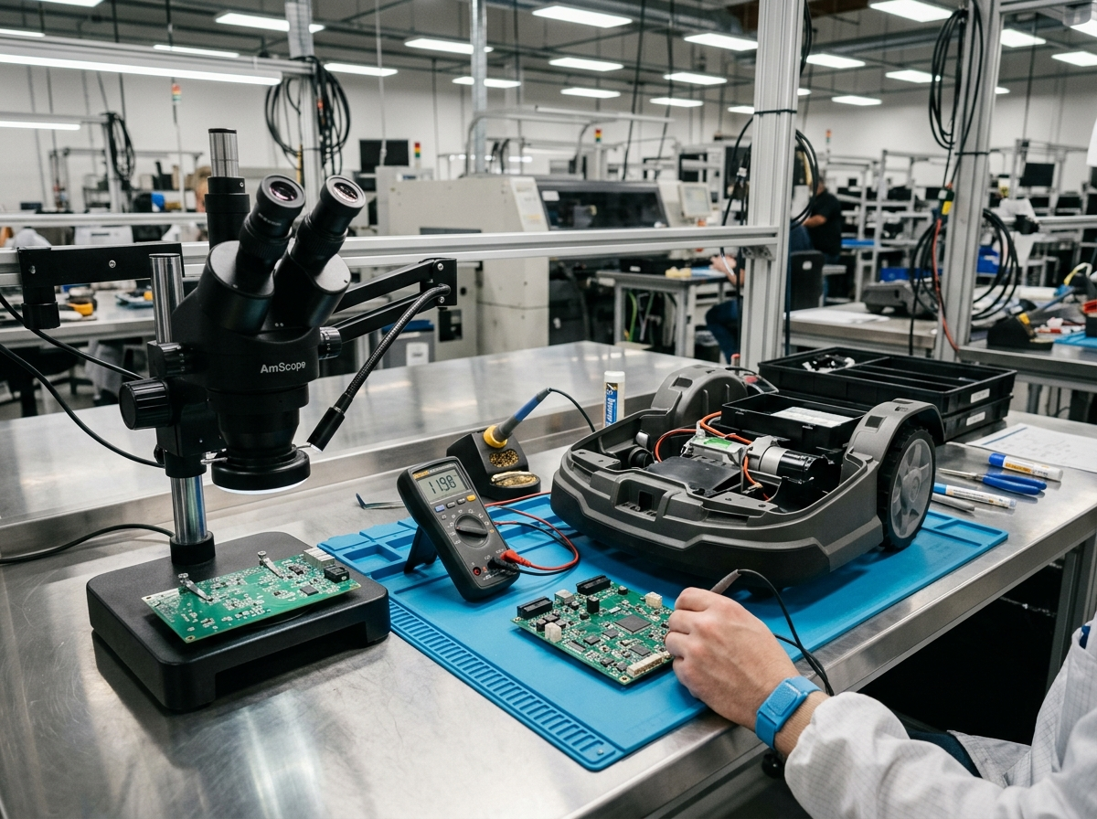Quality control bench inside the Sunteam Group facility behind the UNICUT platform