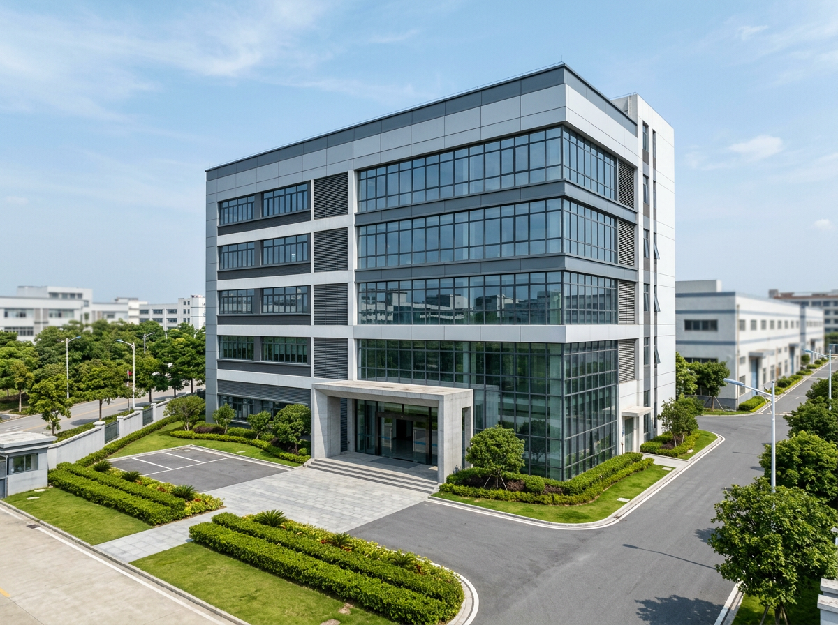 Wuhan office building behind the SmartMowBot inquiry desk
