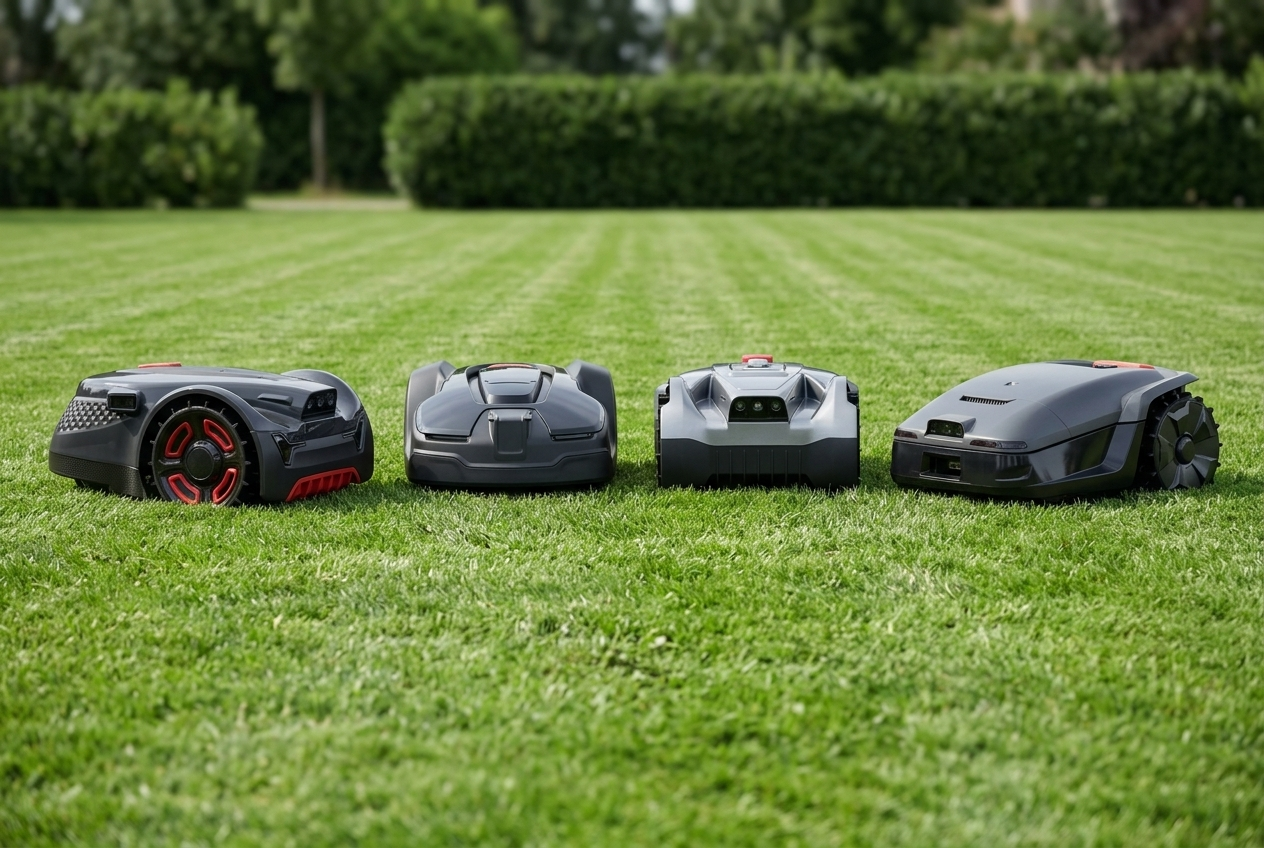 H1 SmartMowBot UNICUT flagship robot lawn mower on a mid-acre estate lawn