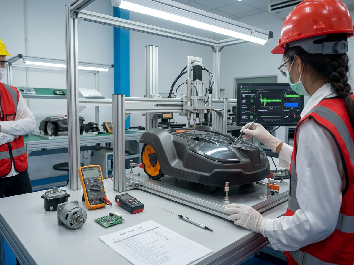 Quality control bench inside the Sunteam Group facility behind the UNICUT platform