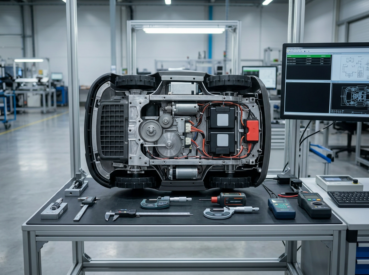 Quality control bench inside the Sunteam Group facility behind the UNICUT platform