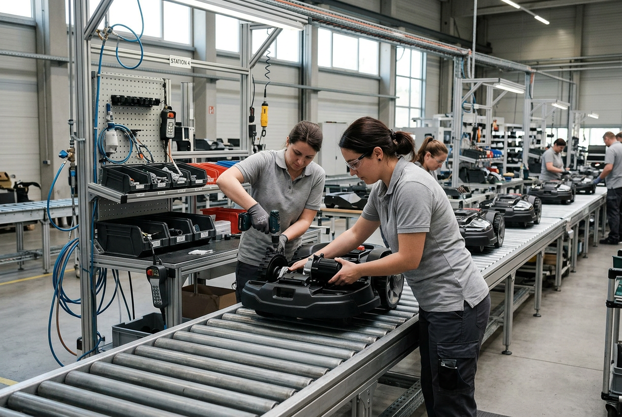 Whole-machine assembly line at the Wuhan facility