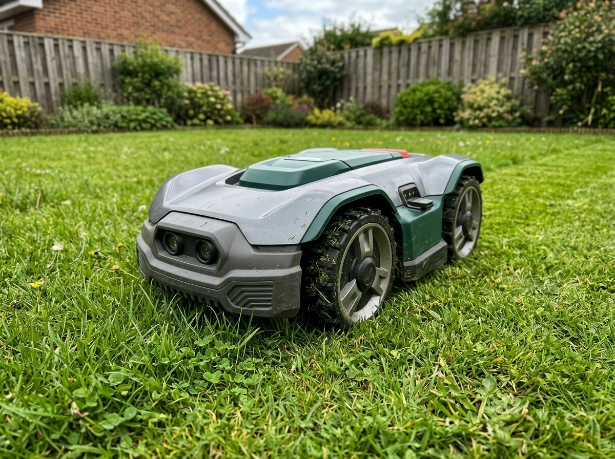 UNICUT H3 robot lawn mower front three-quarter view