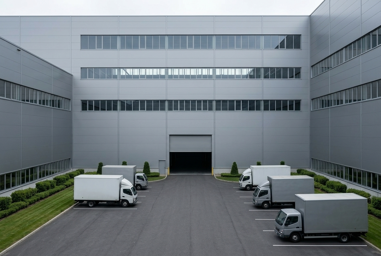 Industrial facility exterior view representing the Sunteam Group Wuhan site behind the UNICUT platform